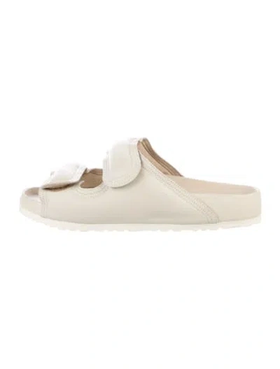 Pre-owned Birkenstock Leather Slides In Neutrals