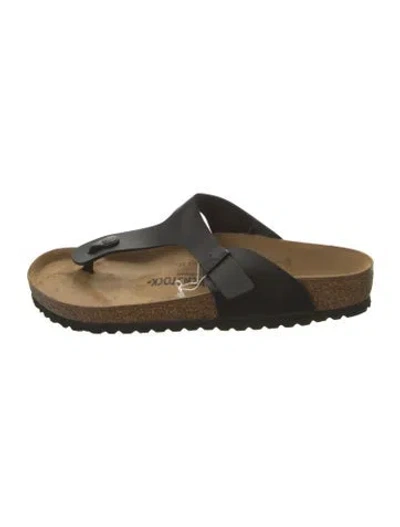 Pre-owned Birkenstock Leather Slides W/ Tags In Brown