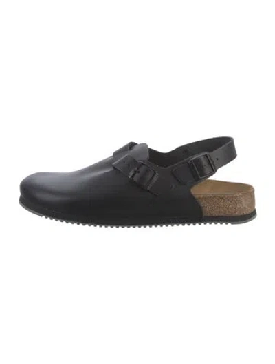 Pre-owned Birkenstock Leather Slippers In Black