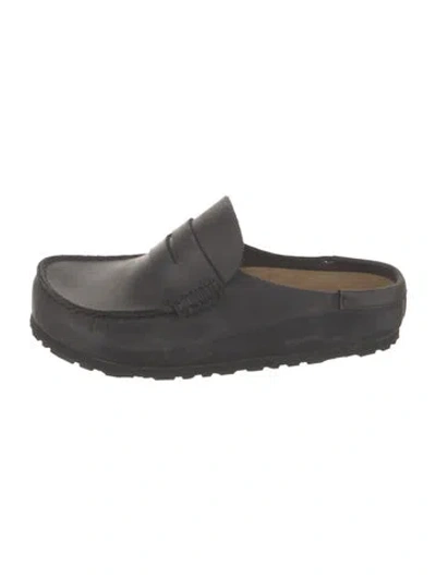 Pre-owned Birkenstock Leather Slippers In Gray