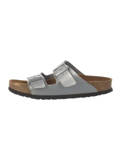 Pre-owned Birkenstock Leather Slippers In Silver