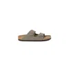 Birkenstock Womens Faded Khaki Bf Arizona Two-strap Faux-leather Sandals In Grey