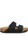 Birkenstock Leopard-print Buckle Sandals In Black