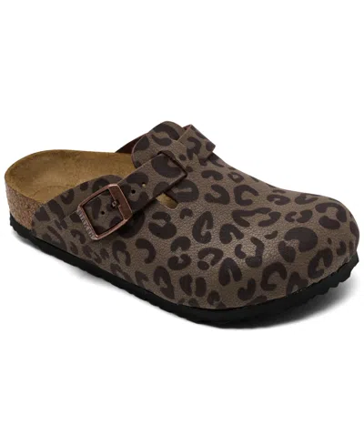 Birkenstock Kids' Little Girls' Boston Leopard-print Closed-toe Birko-flor Clogs From Finish Line In Animal Print