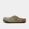 Birkenstock Little Kids Boston Suede Leather Clogs From Finish Line In Green