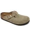 Birkenstock Little Kids Boston Suede Leather Clogs From Finish Line In Beige