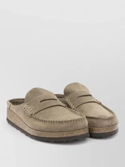 Birkenstock Loafers Slippers Cork Sole Moc Toe In Brown