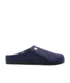 Birkenstock Logo-button Shearling Slippers In Black