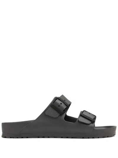 BIRKENSTOCK LOGO-DEBOSSED DOUBLE-STRAP SLIDES
