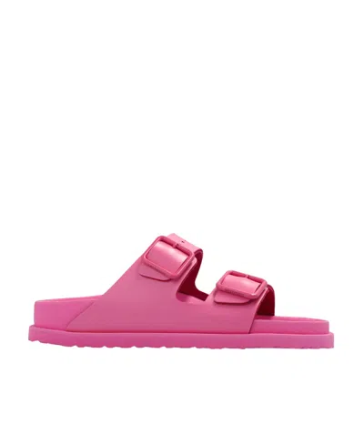 Birkenstock Logo-embossed Open-toe Slides In Pink