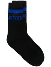 Birkenstock Stripe Logo Crew Socks In Black