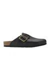 Birkenstock Boston Bold Leather Clog With Sab In Black