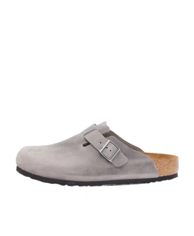 Birkenstock Logo Muller Shoes In Gray