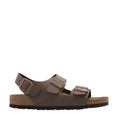 Birkenstock Logo Sandals In Brown
