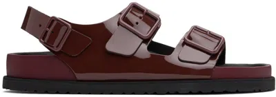 Birkenstock Burgundy Regular 1774 Milano Leather Sandals In Port