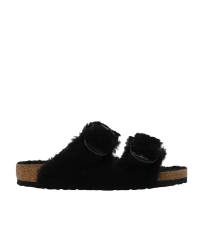 Birkenstock Arizona Shearling Slides In Animal Print