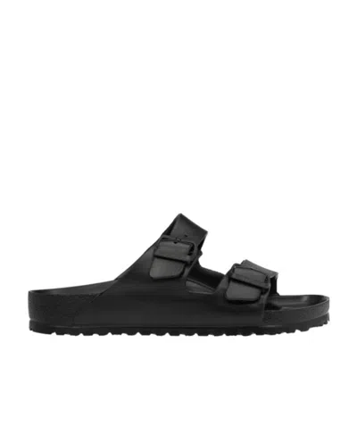 Birkenstock Logo Slippers In Black
