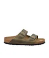 Birkenstock Oiled Leather Sandals With Adjustable Double Straps In Brown