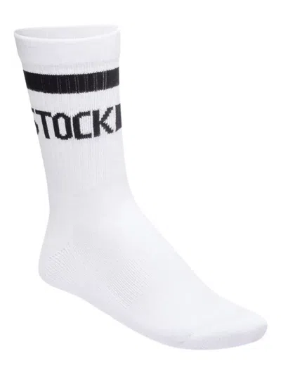 Birkenstock Stripe Logo Socks In White