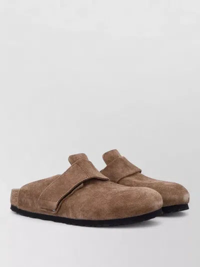 Birkenstock Loma Adjustable Strap Flat Sole Slippers In Brown