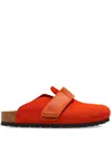 Birkenstock Loma Strap Nubuck Leather Mules In Orange