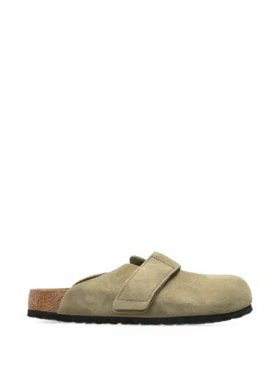 Birkenstock Loma Touch-strap Suede Mules In Green