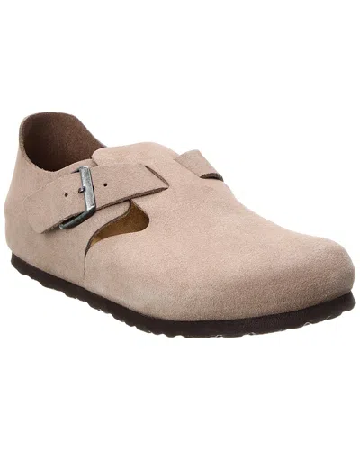 Birkenstock London Bs Narrow Fit Suede Clog In Brown
