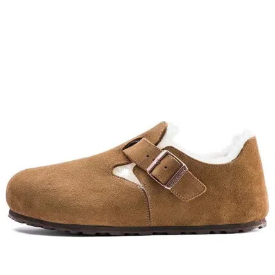 Birkenstock London Shearling Suede Leather 'shearling Tea'' In Brown