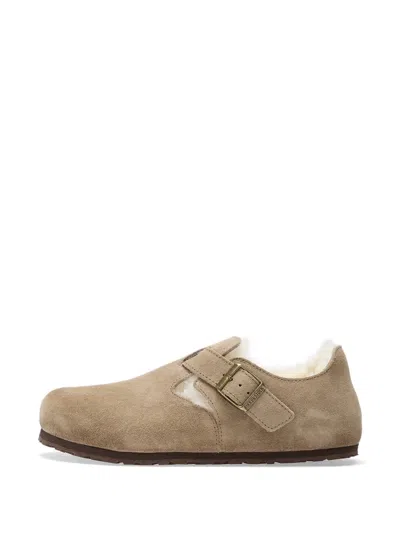 Birkenstock London Shearling Suede Sneakers In Brown