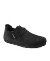 Birkenstock London Shearling-trimmed Slippers In Black