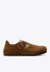 Birkenstock Buckle-strap Suede Leather Trainers In Brown
