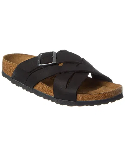 Birkenstock Lugano Leather Sandal In Black