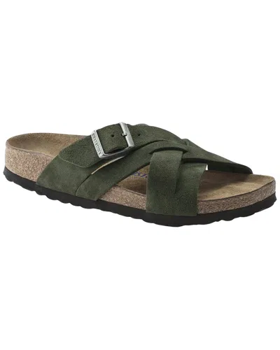 Birkenstock Lugano Soft Footbed Suede Sandal In Green