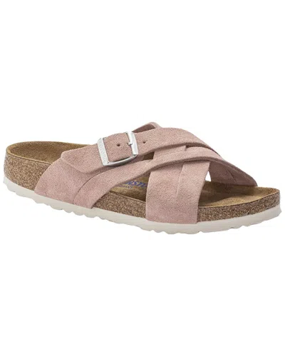 Birkenstock Lugano Soft Footbed Suede Sandal In Pink