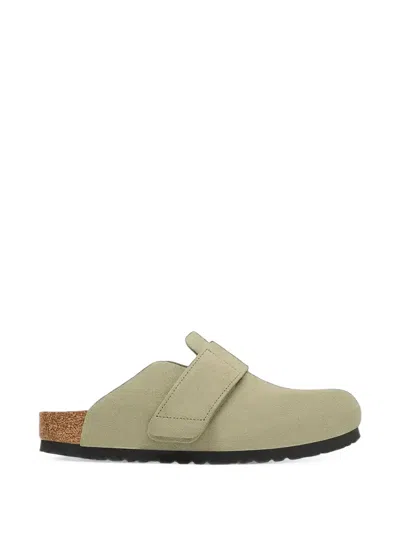 Birkenstock Luma Touch-strap Suede Mules In Green
