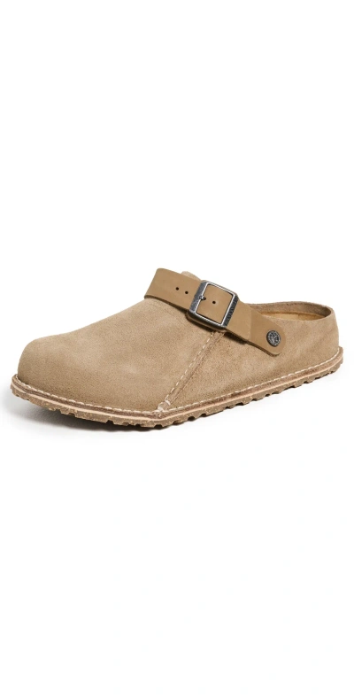Birkenstock Lutry 365 Suede Mules Gray Taupe