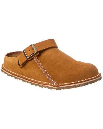 Birkenstock Lutry Narrow Suede Slipper In Brown