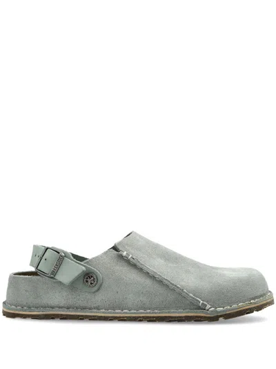 Birkenstock Lutry Premium Suede Leather Slippers In Grey