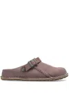 Birkenstock Lutry Premium Suede Leather Slippers In Purple