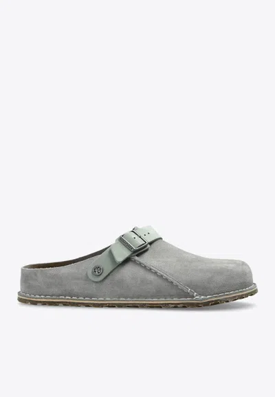 Birkenstock Lutry Premium Suede Leather Slipper In Grey