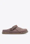 Birkenstock Lutry Premium Suede Leather Slippers In Purple