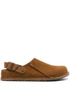 Birkenstock Lutry Suede Clogs In Brown