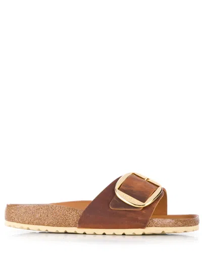 Birkenstock Madrid Big Buckle 1006525 Sandals Unisex Cognac Slide Gal1709 In Multi