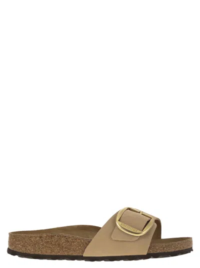 Birkenstock Madrid Big Buckle Flat Sandal In Beige