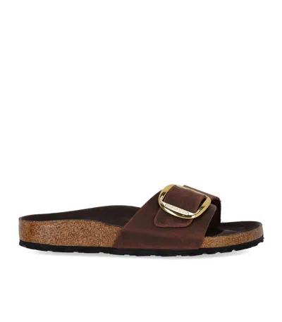 Birkenstock Madrid Big Buckle Hex Oiled Habana Sandal In Brown