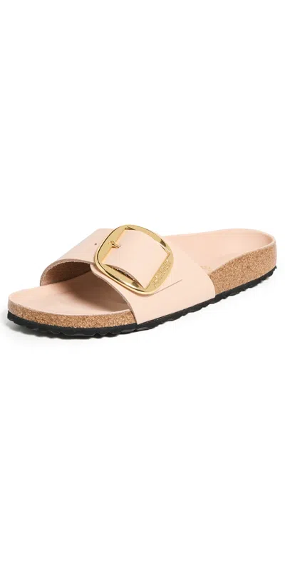 Birkenstock Madrid Big Buckle Leather Sandals In Pink