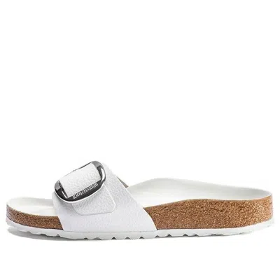 Birkenstock Madrid Big Buckle Leather Narrow Fit Sandals 'white' In Multi
