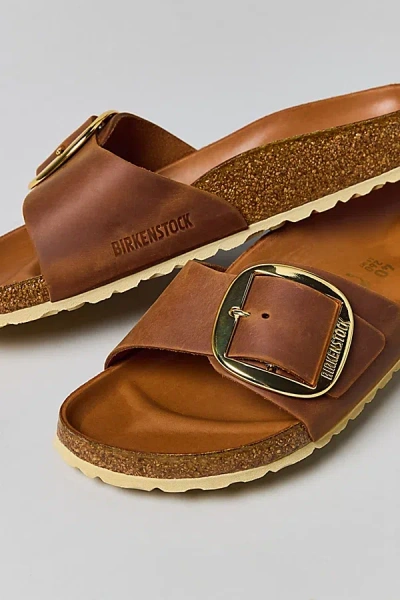 Birkenstock Madrid Big Buckle 1006525 Sandals Unisex Cognac Slide Gal1709 In Multi