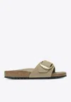 Birkenstock Madrid Big Buckle Leather Sandals In Neutral