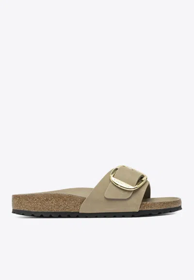 Birkenstock Madrid Big Buckle Leather Sandals In Neutral